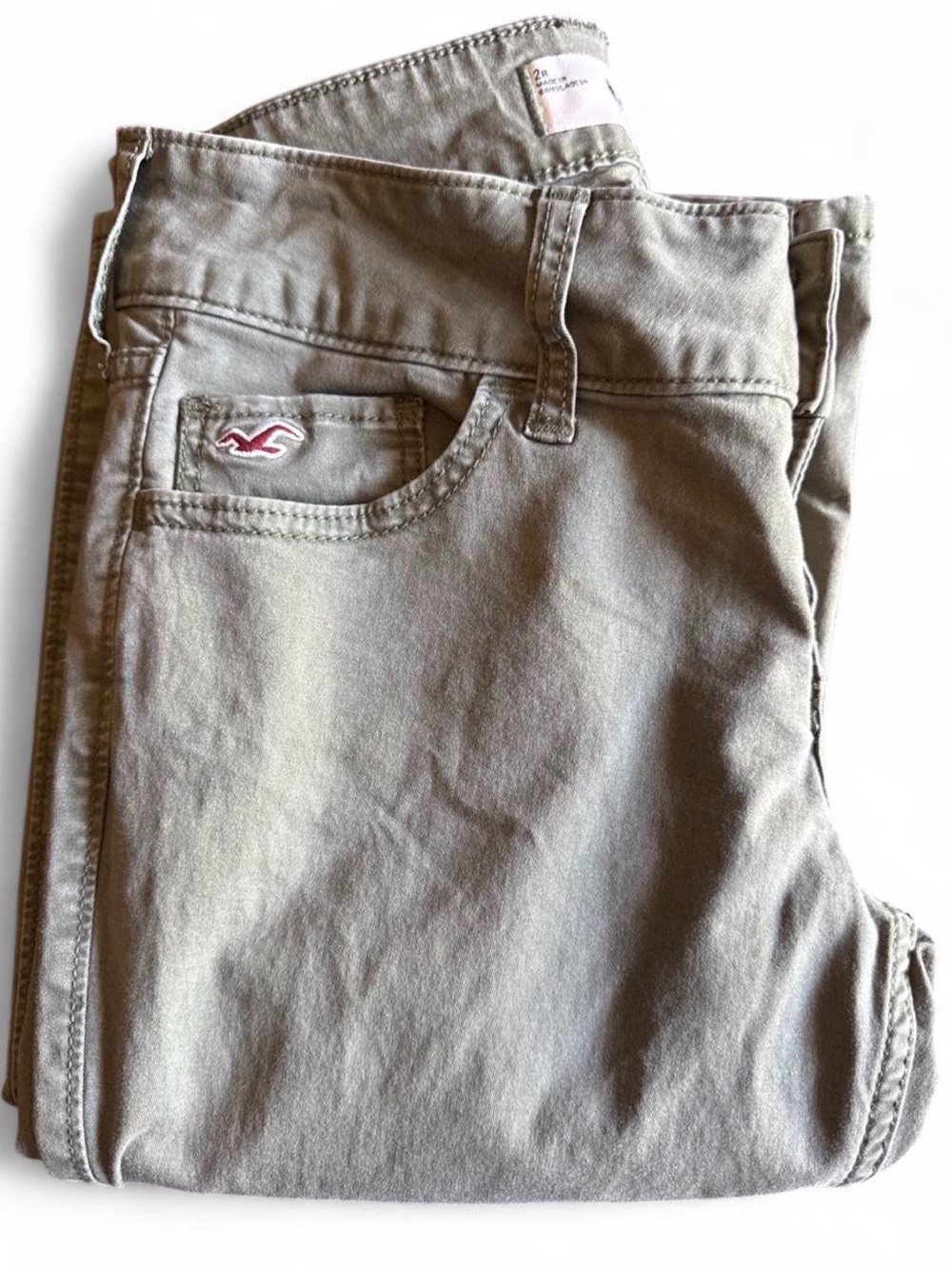 Y2K Hollister Bootcut Low-Rise Pants in Olive Green